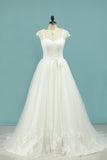 A Line Wedding Dresses Off The Shoulder Tulle With Applique And