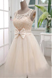 Scoop Tulle & Lace Homecoming Dresses With