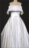 Vintage Simple Style Satin Ivory Wedding Dresses Bridal Dresses