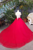 New Arrival Off The Shoulder Lace Up Red Wedding Dresses/Quinceanera Dresses