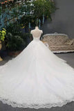 New Arrival Wedding Dresses Lace Up Scoop Lace Up With Appliques And