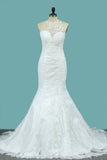 Mermaid Wedding Dresses Scoop Lace With Applique New
