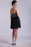Homecoming Dresses A Line Short/Mini Sweetheart Chiffon With Beads&Sequins