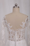 New Arrival Wedding Dresses Tulle Scoop Long Sleeves With Applique
