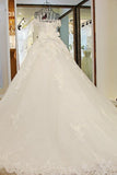 New Arrival Luxury Floral Wedding Dresses A-Line Court Train Tulle With Beads And Bow