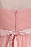 A Line Bridesmaid Dresses Sweetheart With Ruffles And Sash Tulle Short/Mini
