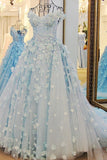 Shiny Wedding Dresses Off The Shoulder A-Line With Handmade Flowers