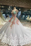 New Arrival Tulle Wedding Dresses A Line With Beads Rhinestones Scoop