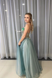 A-Line Spagahetti Straps Sweetheart Beades Long Prom Dresses Evening STAPQTT3PE6