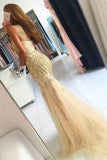 Prom Dresses Scoop Beaded Bodice Tulle Sweep