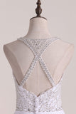 New Arrival Spaghetti Straps A Line Wedding Dresses Chiffon With