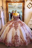 Princess Ball Gown Strapless Sweetheart Prom Dresses with Tulle, Beading Quinceanera Dresses STA15524