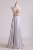 Prom Dresses Sweetheart A Line With Beads Floor Length