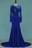 Mermaid Blue Prom Dress Long