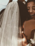 Spaghetti Straps Mermaid Satin Sheath Ivory Wedding Dresses, Wedding Gowns STA15417
