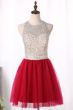 Tulle Scoop Homecoming Dresses A Line Tulle With