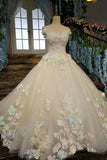 New Arrival Tulle Wedding Dresses Lace Up Floor Length With Handmade Flowers And