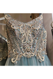 A-Line Spagahetti Straps Sweetheart Beades Long Prom Dresses Evening STAPQTT3PE6