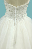 Sweetheart Beaded Bodice Organza Wedding Dresses A Line