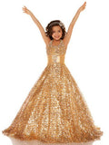 A-line/Princess Halter Sleeveless Sequin Long Sequins Flower Girl Dresses TPP0007565