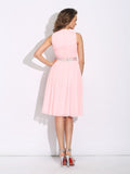 A-Line/Princess Jewel Ruffles Sleeveless Short Chiffon Dresses TPP0008650