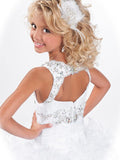Ball Gown Straps Sleeveless Beading Long Organza Flower Girl Dresses TPP0007558