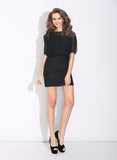 A-Line/Princess Jewel Beading 1/2 Sleeves Short Chiffon Dresses TPP0008513